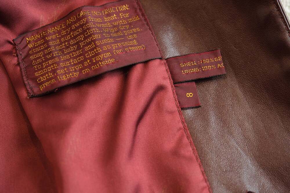 Vintage Etienne Aigner Burgundy Genuine Leather Blazer Jacket Size 8 70s 80s - Picture 11 of 11
